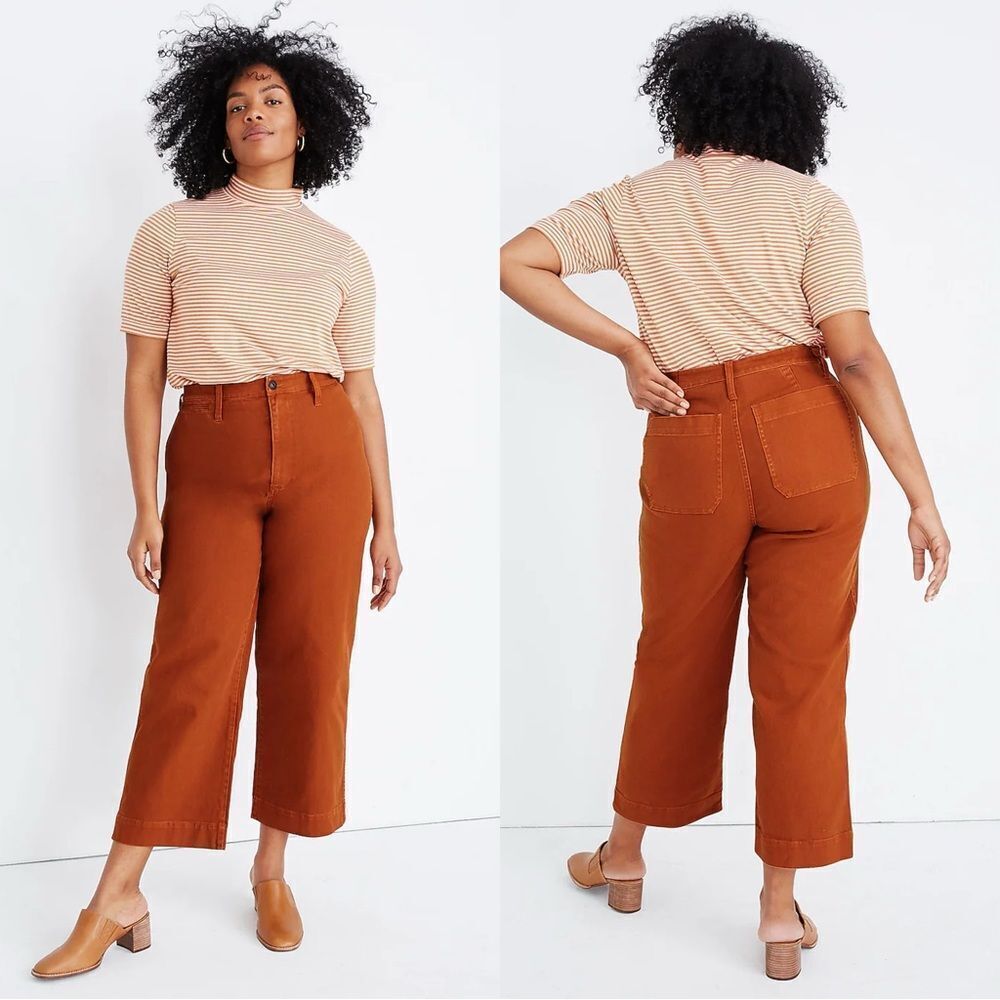 NWOT Madewell Slim Emmett Wide-Leg Crop Pants Plus Size 37P